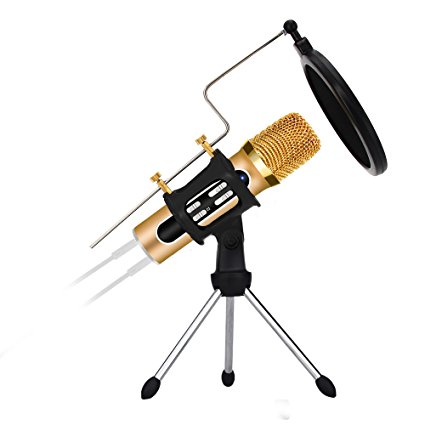 Professional Mobile Phone Condenser Microphone with Stand Portable Handheld Microphone Vocal Microphone Studio Recording Microphone Recorder for Iphone IOS Android by XIAOKOA