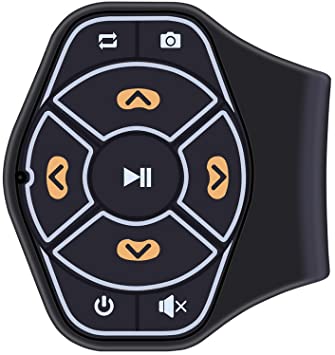 ONEVER Wireless Bluetooth Steering Wheel Remote Controller Media Button Remote Control Multimedia MP3 Music Play for Android iOS Smartpgone Tablet Car Motorcycle Bike