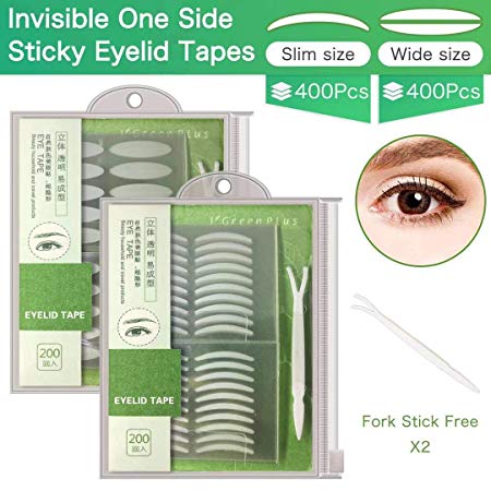 2 Packs/800Pcs Natural invisible Single Side Eyelid Tape Stickers Medical-use Fiber Eyelid Lift Strip, Instant Eye Lift Without Surgery, Perfect for Uneven Mono-Eyelids