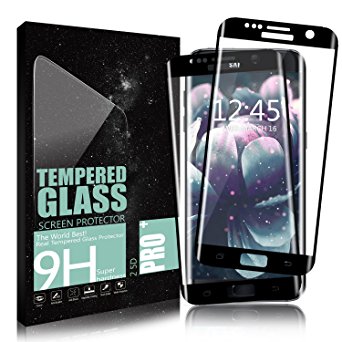 Galaxy S7 Edge Screen Protector DANTENG Full Screen Coverage (2 Pack) Ultra HD Clear Scratch Resistant Tempered Glass Screen Protector for Galaxy S7 Edge - Black