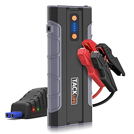 Tacklife T8 MAX 12V 1000A Peak 20000mAh Car Jump Starter (All Gas, up to 6.0L Diesel Engine), Auto Battery Jumper, Portable Power Pack with Quick-charge, Cigarette Lighter Adapter, Smart Jumper Cables