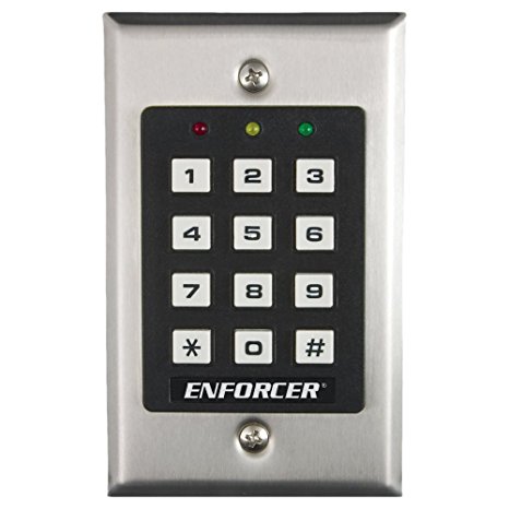 SECO-LARM SK-1011-SDQ ENFORCER Access Control Keypad, Up to 1,000 possible user codes (4-8 digits), Output can be programmed to activate for up to 99,999 seconds (nearly 28 hours)