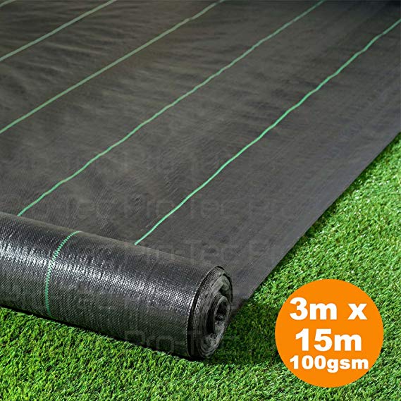 Pro-Tec 3m x 15m Heavy Duty 100g Weed Control Membrane Ground Cover Landscape Fabric