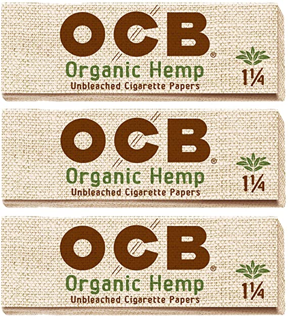OCB Organic Hemp 1 1/4 Rolling Papers - 3 Packs - 50 Papers Each