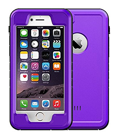 URGE Basics Waterproof and Shockproof Protective Case for iPhone 6/6s Touch ID Compatible (Purple)
