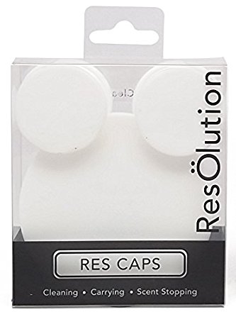 ResOlution Caps Universal Caps for Cleaning, Storage, and Odor Proofing Glass Water Pipes/Rigs and More - White