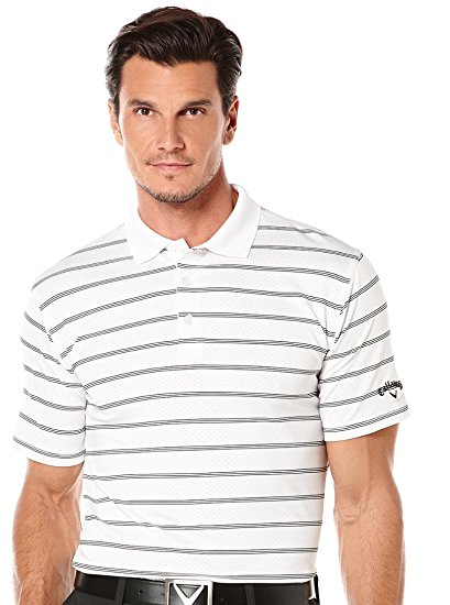 Callaway Men's Short Sleeve Opti-Dri Striped Polo Tee