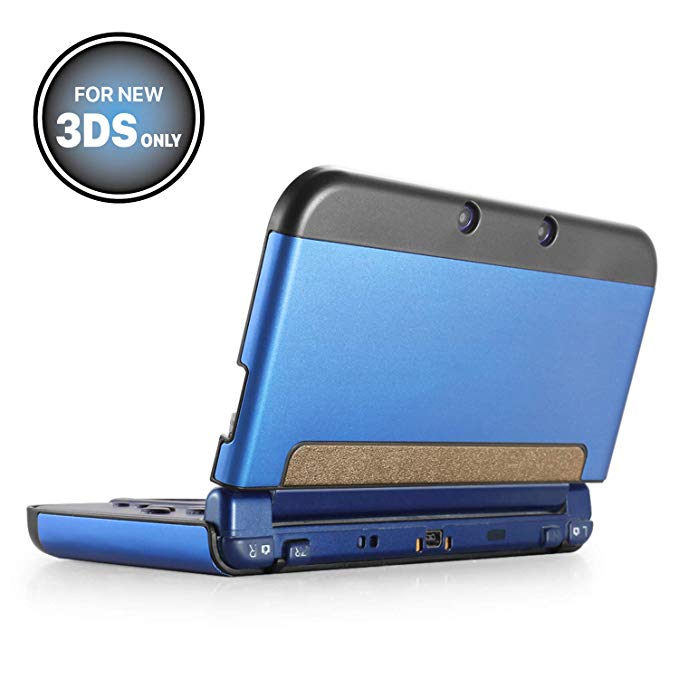 TNP New 3DS Case (Navy Blue) - Plastic   Aluminium Full Body Protective Snap-on Hard Shell Skin Case Cover for New Nintendo 3DS 2015 - [New Modified Hinge-less Design]