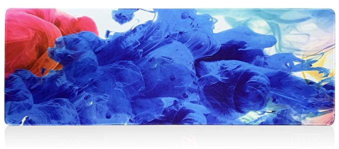 NJHX Large Gaming Mouse Pad(31.5 x11.8 inch 3mm Thick) Flying Red Dragon Extended Mouse Mat with Non-Slip Rubber Base, Keyboard Pad Waterproof Gaming Mouse Mat with Smooth Surface and Stitched Edges
