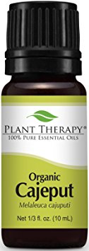 Plant Therapy USDA Certified Organic Cajeput Essential Oil  100% Pure, Undiluted, Therapeutic Grade  10 ml (1/3 oz)