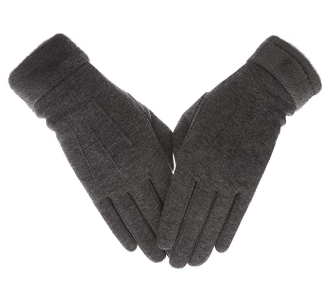 Knolee Womens NEW Gloves Plush Texture Work Touch Screen Winter Thick Drive Glove