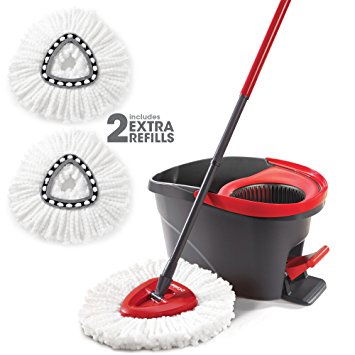 O-Cedar EasyWring Microfiber Spin Mop and Bucket Floor Cleaning System with 2 Extra Refills