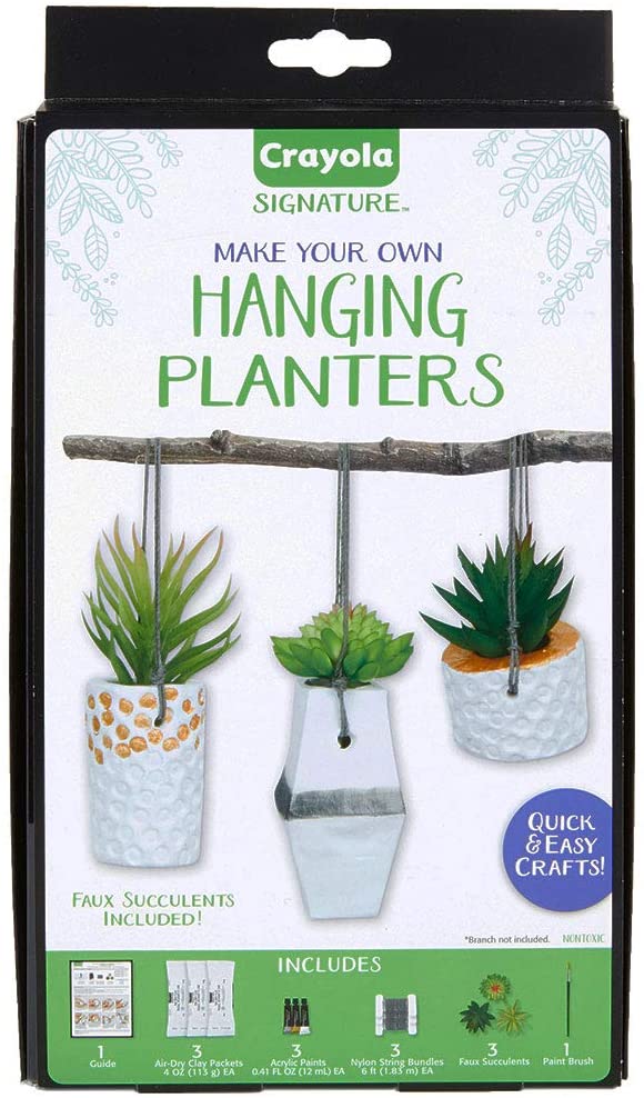 Crayola DIY Hanging Planter Kit, Personalized Planter, Gifts for Teen Girls & Boys, 14 Pcs