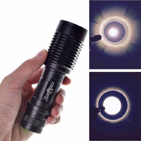 Perman 4000 Lumens 5 Modes Zoomable CREE XML T6 LED Police Flashlight Lamp Light Torch Waterproof Black