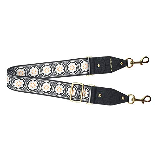 Lam Gallery 2" Wide Purse Strap Replacement Guitar Style Multicolor Canvas 35"- 52" Crossbody Strap for Handbags