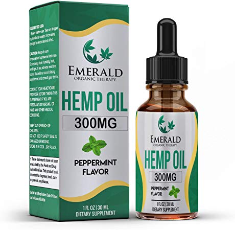 Hemp Oil- Relief of Pain Anxiety and Better Sleep-Organic-Grown and Made in The USA- Only 3 Ingredients-100% Natural Extract- Optimum Absorption-Peppermint Flavor