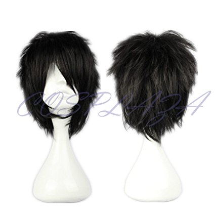 COSPLAZA Cosplay Wig Short Spiky Black Heat Resistant Synthetic Hair