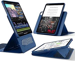 ESR Cover per iPad Pro 13 Pollici (2024, 7a Generazione), Girevole con Custodia Magnetica Rimovibile, Supporto Regolabile in Verticale/Orizzontale con Schermo Rialzato, 9 Angoli, Serie Shift, Blu