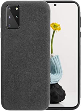 Starred Alcantara Suede Luxury Case for Samsung Galaxy S20   Plus [6.9 inches] Ultra Slim Protective (Black)