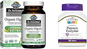 Garden of Life Dr Formulated Digestive Enzymes with Papain, Bromelain & 21st Century Papaya Enzyme Chewable Tablets, Tropical, 100 Count