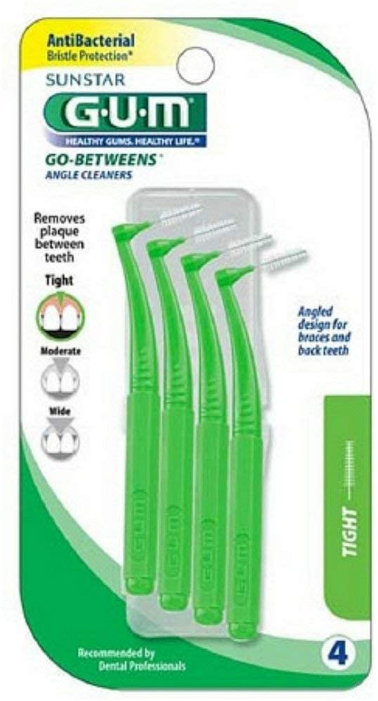 GUM Go-Betweens Angle Cleaners, Tight 4 ea (Pack of 9)