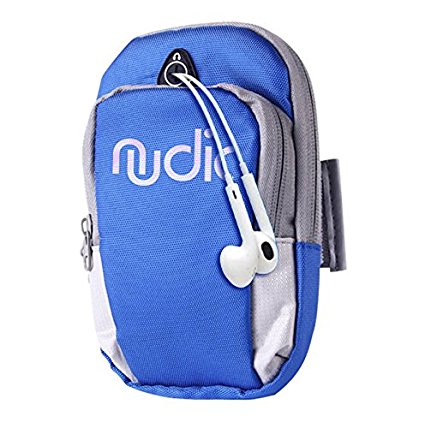 Nudic Fitness Running Armband Phone Holder Bag, Multi Pockets For Phone Of Upto 6.2 inches Including Iphone 6, 6s, 7, 8, X, plus, Samsung Galaxy S7, S8, S9, Plus, Edge, Note 8, Oneplus 5t, Google Pixel 2, Huawei P10, P20 Pro Exercise Arm band for Cycling, Jogging and Workout.