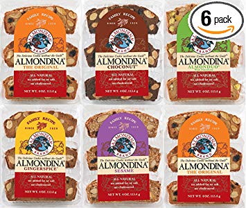 Almondina Almond Cookies, Variety, 4-Ounce Package (Pack of 6)
