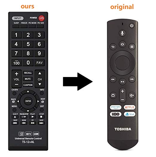 Universal CT-RC1US-19 Remote Control for All Toshiba Fire TV Edition, Smart TV, LED/LCD TV and Insignia fire tv with Learning Function - 1 Year Warranty (TS12)