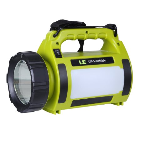 LE 10W Rechargeable LED Spotlight CREE T6 LED Searchlight Portable Dimmable 650lm 3 Modes 2 Brightness Levels SOS Power Banks with LED Area Light USB Cable Included Waterproof IPX4 Camping Lantern High Power Beam Flashlight Torch