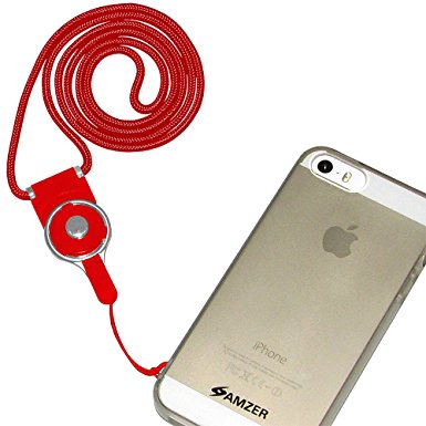 Amzer Detachable Phone Neck Lanyard - Red