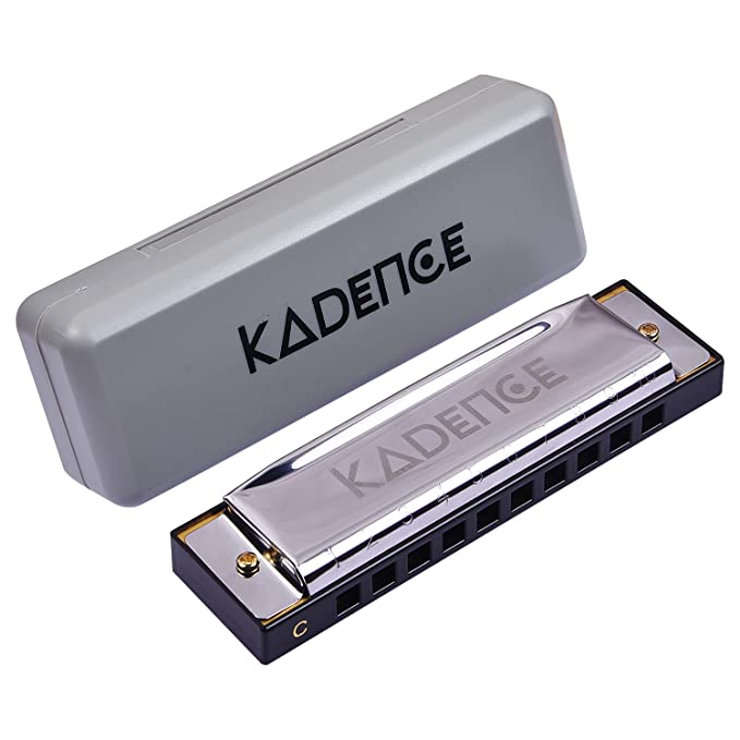 Kadence Daitonic Harmonica T104, Mouth Organ of C 10 Holes,for Kids Adults and Beginners Students,with Hard Case