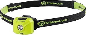 Streamlight 61430 QB Compact 200-Lumen Rechargeable Spot Beam Headlamp with Hat Clip, Head-Strap and USB Cord, Yellow