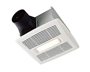 Broan AE80BL Invent Energy Star Qualified Single-Speed Ventilation Fan with LED Light, 80 CFM 1.5 Sones, White