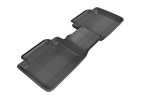 3D MAXpider Second Row Custom Fit All-Weather Floor Mat for Select Honda Accord Models - Kagu Rubber (Black)