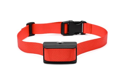 Oternal Electronic No Bark Control Dog Training Collar with no Harm Warning Beep and Shock Red Nylon Collar for 30-120 Pounds Dogs