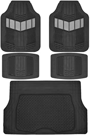 Motor Trend DualFlex Heavy Duty Rubber Auto Car Floor Mats w/Cargo Trunk Liner Cover Padding