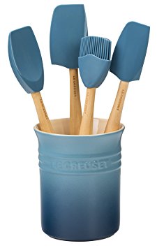 Le Creuset of America Craft Series 5Piece Utensil Set with Crock - Marine