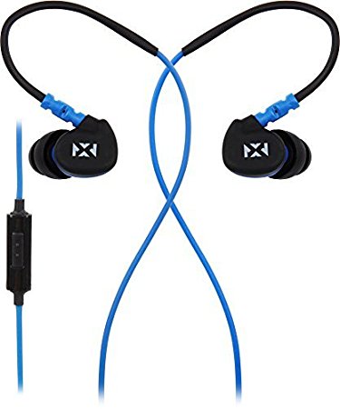 NVX Sweat and Water-Resistant [IPX4] Sport In-Ear Headphones with One-Button Mic for iPhone and Android Phones [IEWR2]