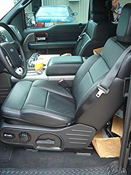 Durafit Seat Covers Made to fit 2004-2008 Ford F150 Xcab, Exact Fit, Front and Back Set, Front Buckets, Rear Seat is 60/40 Bases with Solid Back. Automotive Twill Fabric in Black.