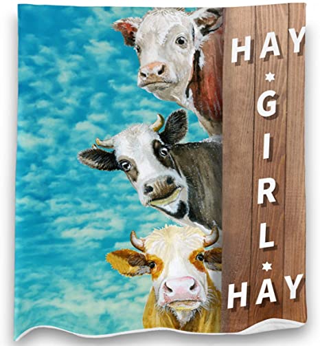 Loong Design Cow Throw Blanket Super Soft, Fluffy, Premium Sherpa Fleece Blanket 50'' x 60'' Fit for Sofa Chair Bed Office Travelling Camping Gift