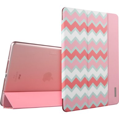iPad Air 2 Case,ESR iPad Air 2 Trifold Flip Case Smart Cover with Stand [Auto Wake /Sleep Function]for Apple iPad Air 2 /iPad 6 (Pink Chevron)