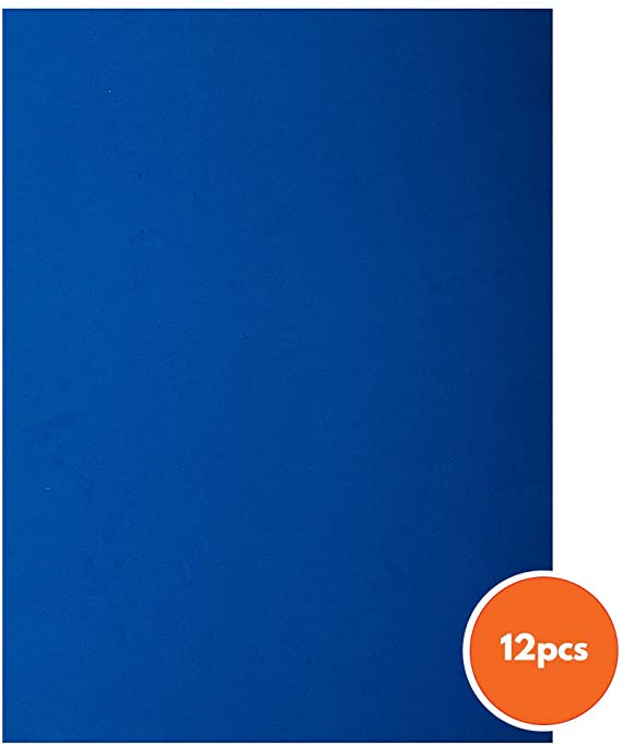 CTG 12-Piece Craft EVA Foam Sheets, 9 x 12 inches, Blue