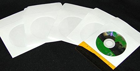 100 Mini Paper CD Sleeves with Window & Flap