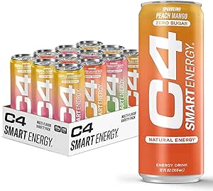 C4 Smart Energy Drinks Variety Pack, Sugar Free Performance Fuel & Nootropic Brain Booster, Coffee Substitute or Alternative, 4 Flavor Tropical Oasis Variety 12 Pack