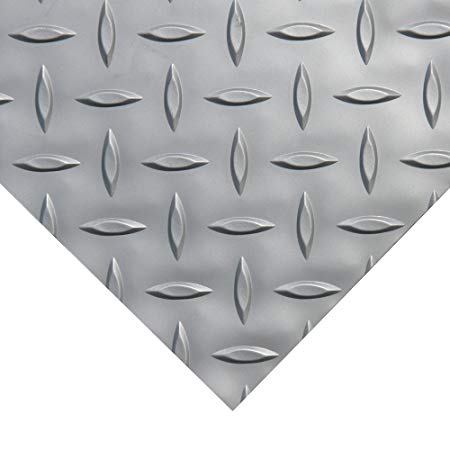 Rubber-Cal Diamond Plate Metallic PVC Flooring