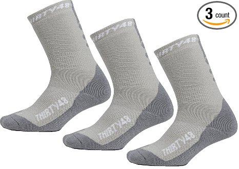 Premium Hiking Socks by Thirty48 - Cushioned Anti-Bacterial Vegan Wool - HK Series - Thermal Performance Crew Socks - Anti-Odor Moisture Wicking Poly - Best Socks for Hiking, Mountain Climbing, Winter, Outdoor, Boots, Camping, Travel - Money Back Guarantee