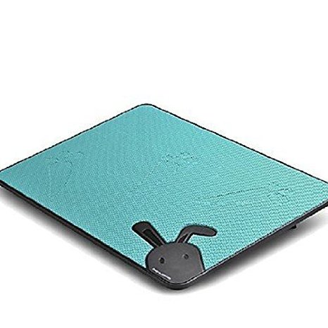 Security® Blue Cute Rabbit Ultra-thin USB Powered Notebook Laptop Cooling Pad for 12"-17" Laptop Notebook Mute Big Fan Laptop Notebook Computer Base Plate for 12 13 14 15 16 17 Inch Computer