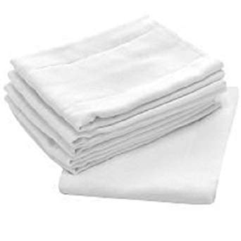 Birdseye Burp Cloth, White Flat Cloth Diapers 27x27 100% Cotton For Longer Lasting