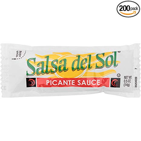 Salsa Del Sol Picante Sauce (0.5 oz Packets, Pack of 200)