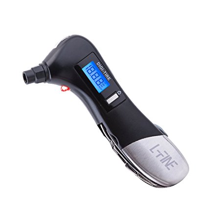 L-Fine Digital Tire Pressure Gauge with 5 In 1 Rescue Tools of LED Flashlight